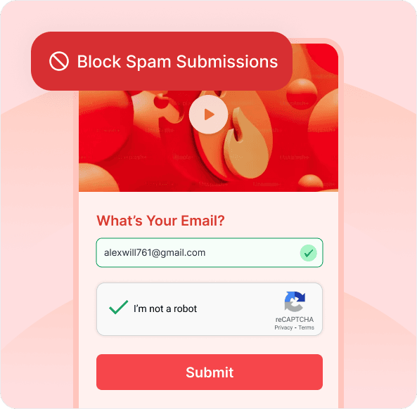 a mockup of Formester's spam protection